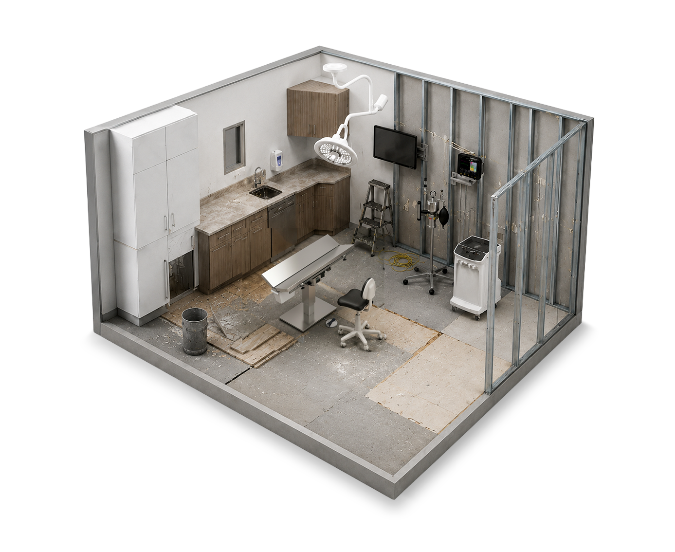 Veterinary room remodel rendering